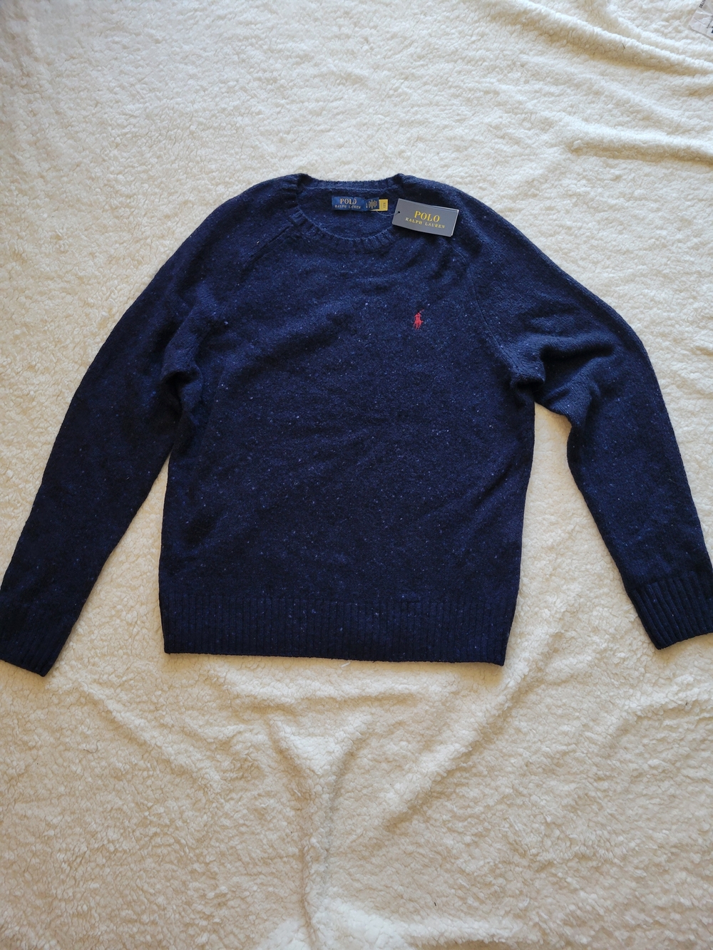 Polo by Ralph Lauren Navy Crewneck Wool Sweater New With Tags
